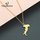 Ожерелье Todorova из нержавеющей стали с подвеской-картой Италии, ювелирные изделия с дизайном карта