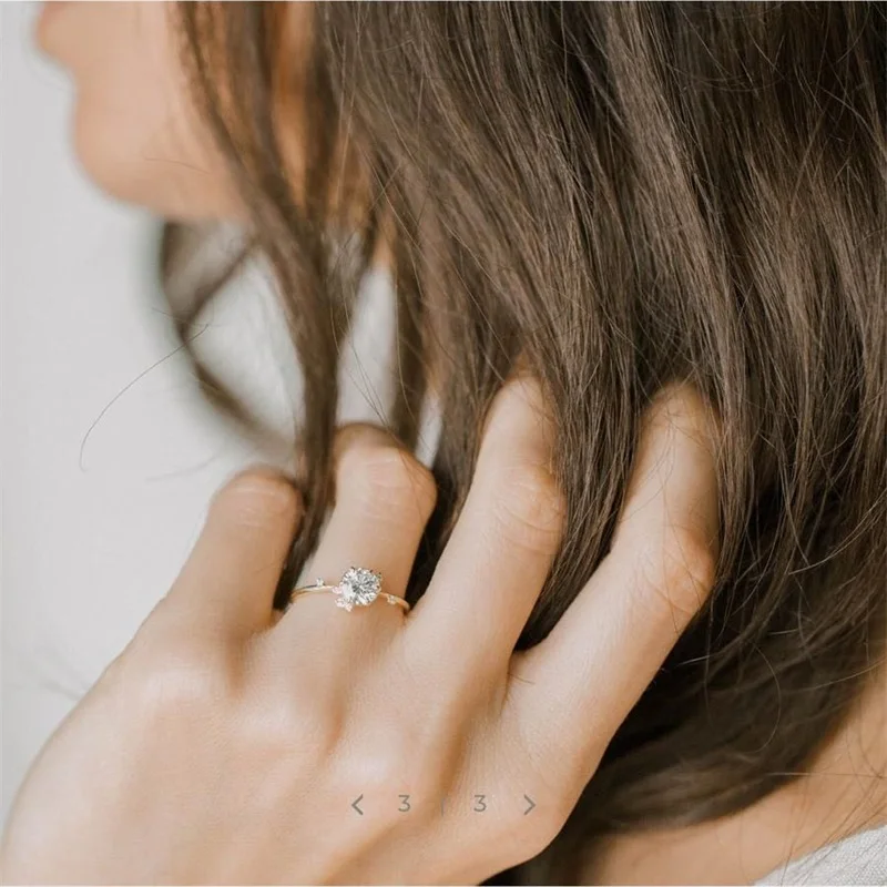 14k желтое золото 1 2 карат 7 мм блестящее кольцо d цвета классический моисанит 6