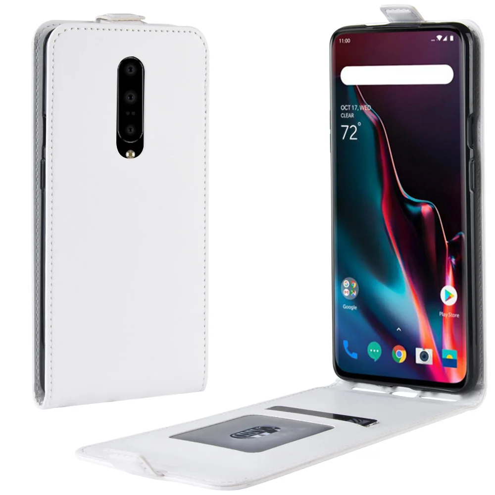 Для ONE Plus 7 ретро кожаный + силиконовый Магнитный Вертикальный флип чехол для