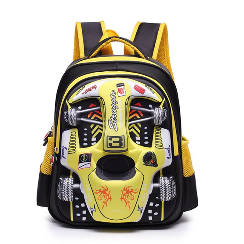 Мультяшные 3D Автомобильные школьные ранцы для мальчиков и девочек школьный