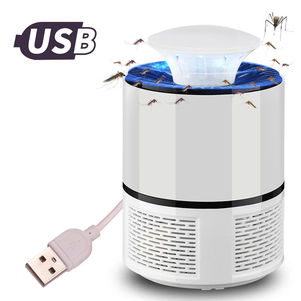 white Противомоскитная убийца USB электрическая лампа-убийца комаров фотокатализатор бесшумный домашний светодиодный ловушка для насекомых Zapper ловушка без излучения - Цвет: white