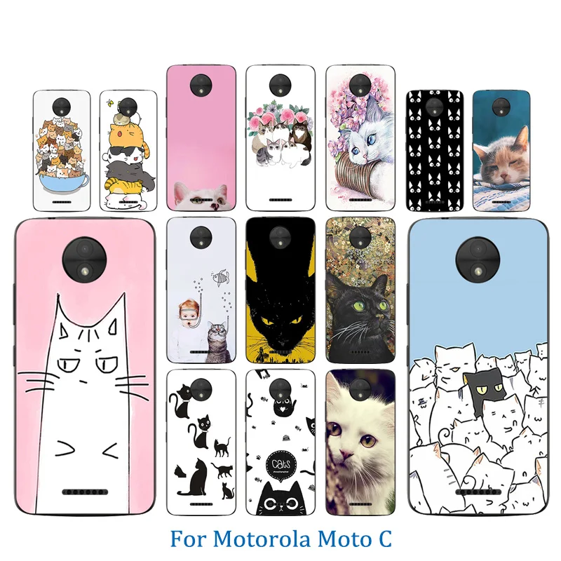 Чехол для телефона 5 0 дюймов Motorola Moto C Capa 2017 силиконовый чехол с рисунком кошки