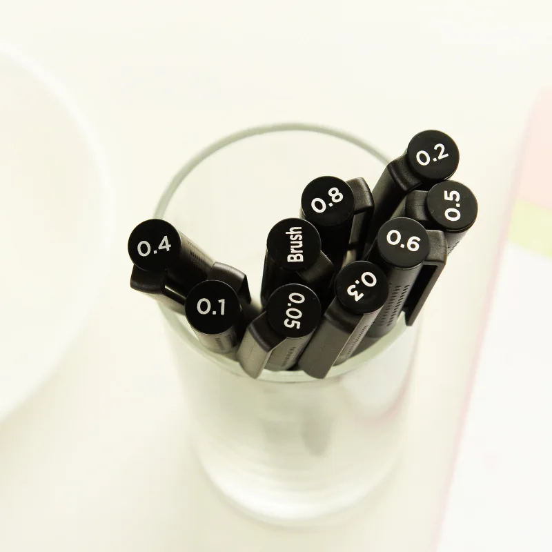 STA 9 шт./компл. мягкая ручка кисточка микрон тонкая подкладка художественный