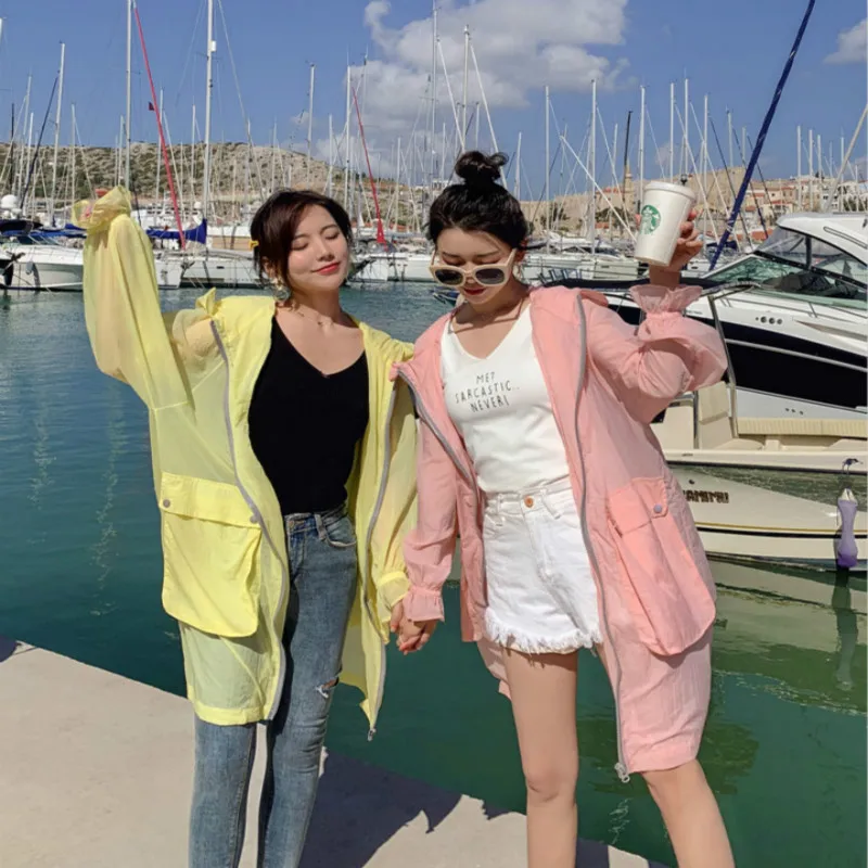 Женская сетчатая тонкая куртка 2019 летние куртки длинная молния Солнцезащитная