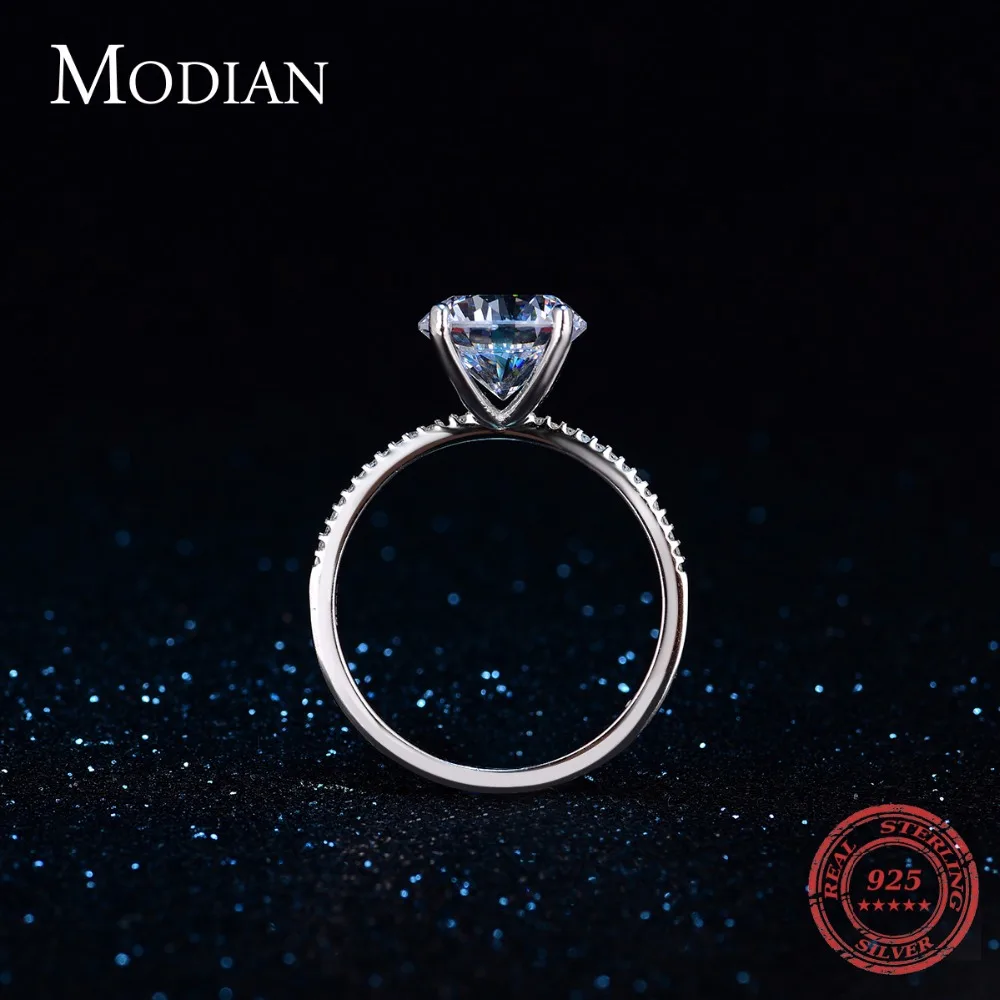 Modian Настоящее 925 пробы Серебряное модное Брендовое кольцо десять сердец CZ свадебные кольца на палец для женщин обручальное юбилейное ювелирное изделие