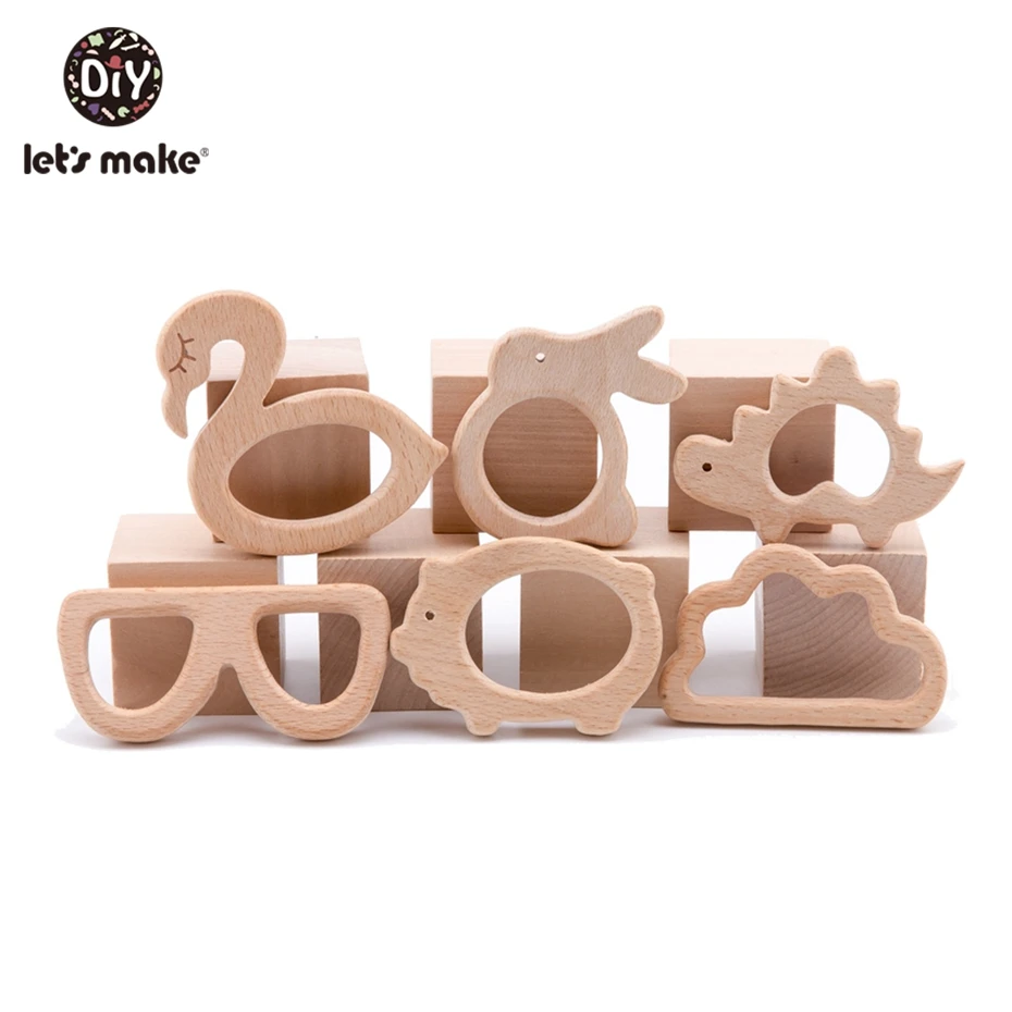 Детский деревянный Прорезыватель для зубов 10 шт./лот|wooden teethers|natural wood teethersnatural teether