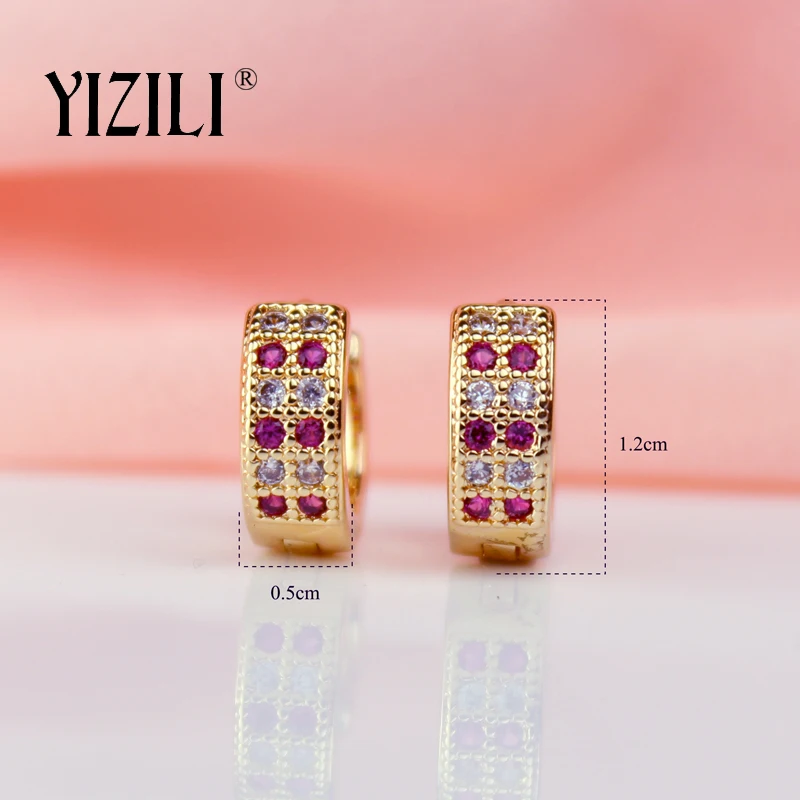 YIZILI Горячие высококачественные модные серьги из циркона двухрядные микро-воск инкрустированные серьги для женщин Свадебная вечеринка банкет ювелирные изделия A005