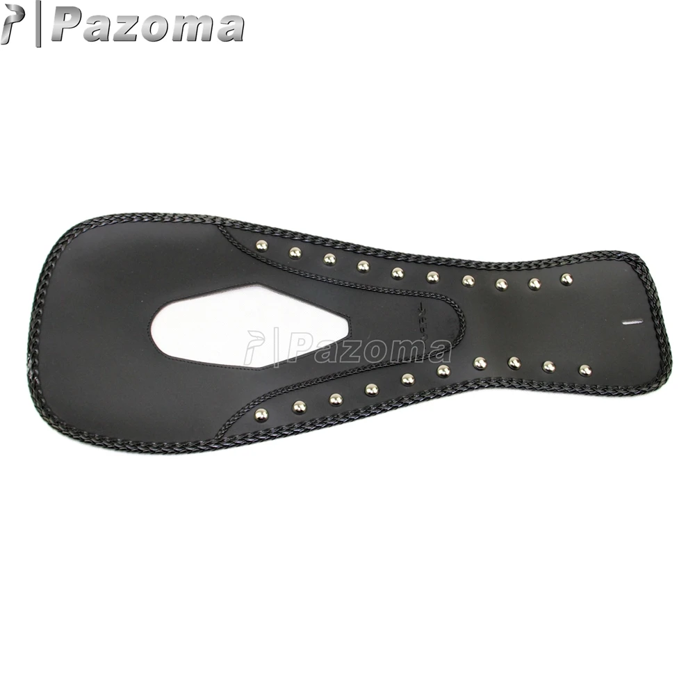 Черные мотоциклетные кожаные Бензобак Pad Stud Cruiser Tank Bib Защитная крышка для Honda VTX1300T/S/R/C 2003-2009