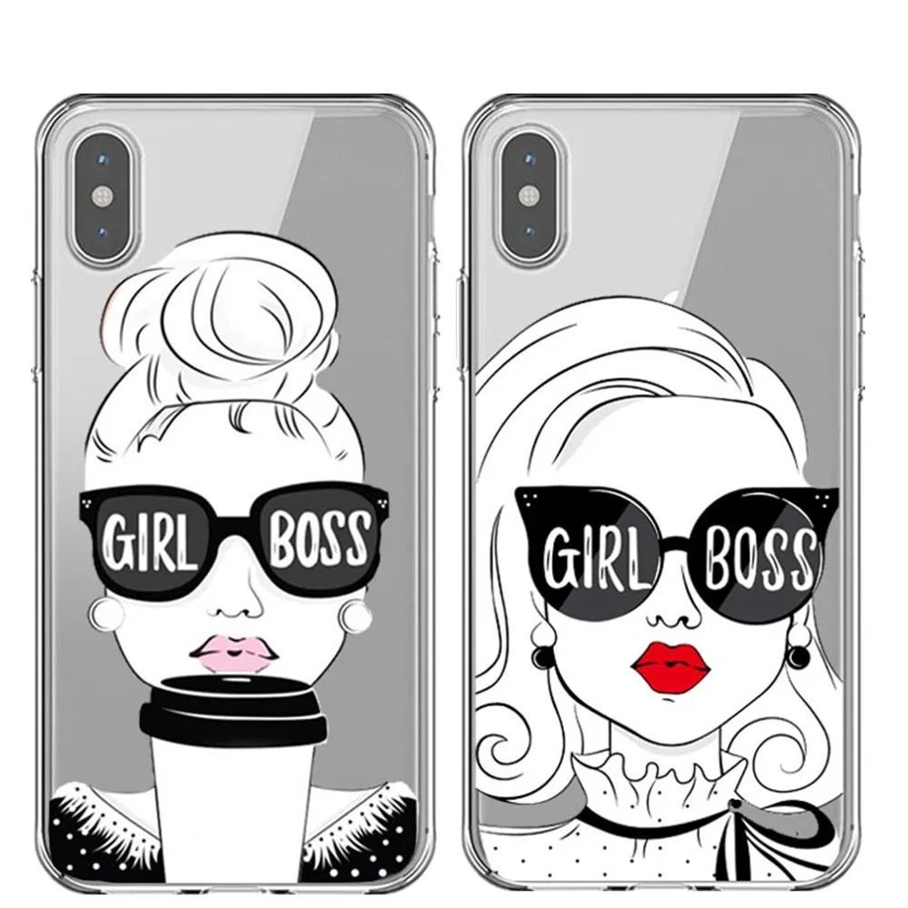 Роскошный брендовый мягкий чехол для телефона Best Friends Girl Boss iphone X XS Max XR