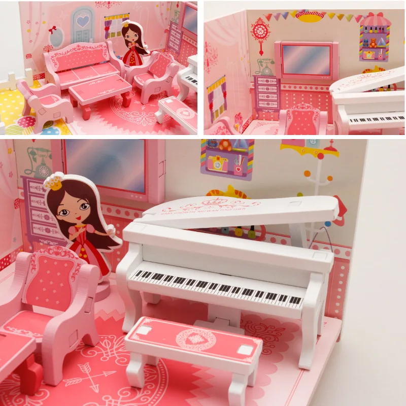 Детские деревянные игрушки в сборе имитация комнаты/мебели модели весы