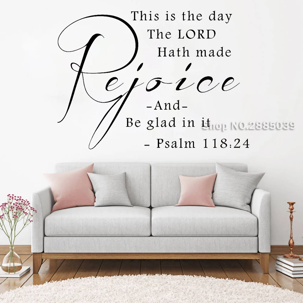 This is the day...Psalm 118:24 Vinyl Wall Decals Christian Inspirational Quotes Home Decor Stickers Vinilos Paredes LC730 | Дом и сад