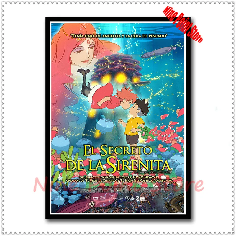 Ponyo на скале Хаяо Миядзаки бумага с покрытием классический мультфильм фильм плакат домашний Декор без рамки