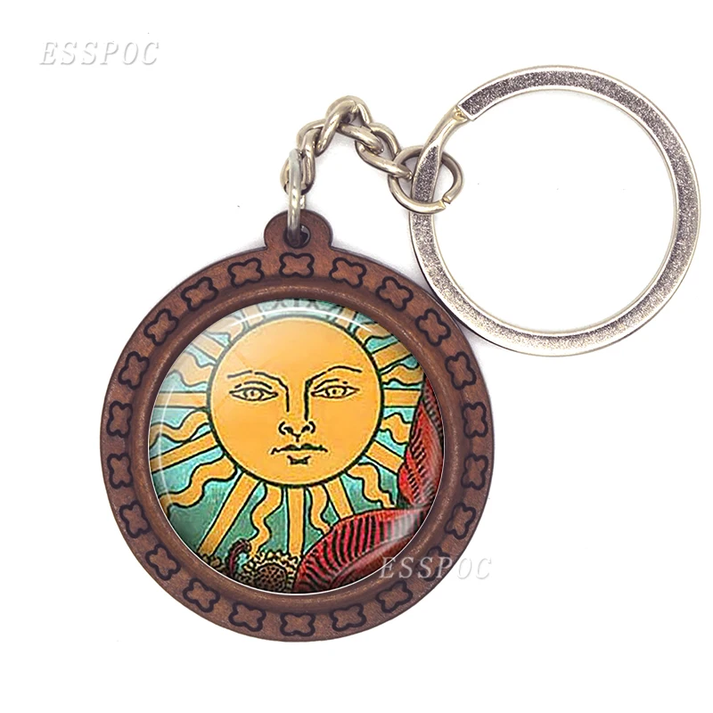 Dome Bronze Steampunk Zodiac Taurus Pattern Wooden Keychains Made of Natural Cinnamon Tree | Украшения и аксессуары