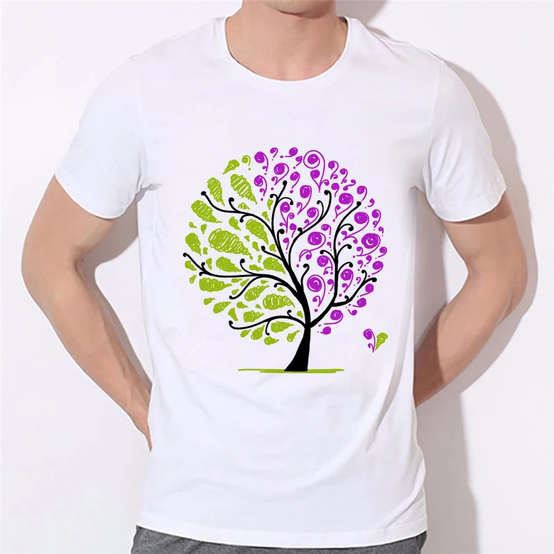 2020 модная мужская футболка с цветным принтом дерева брендовая одежда летние топы