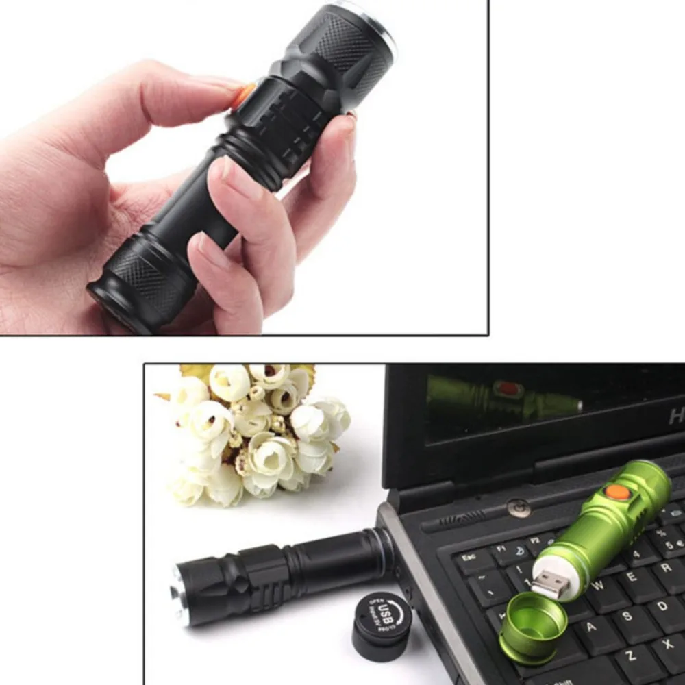 Супер яркий портативный размер 18650 USB Перезаряжаемый светильник-вспышка портативный фонарь Водонепроницаемый фонарь масштабируемый светильник-вспышка