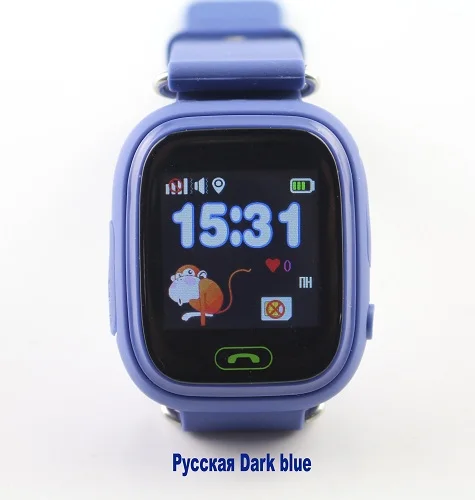 Russian Dark blue Детский Q90 сенсорный экран wifi умные детские часы устройство поиска местоположения gps трекер детские gps часы телефон для детей PK Q100 - Цвет: Russian Dark blue