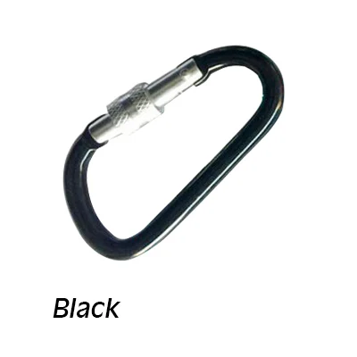 Black 8# D Тип большой алюминиевый сплав Карабин Открытый безопасности повесить пряжки цвет нить брелок оснастка крюк CL281 - Цвет: Black