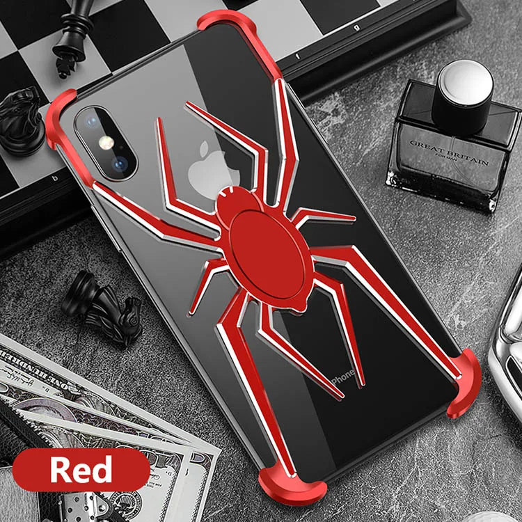 Red Для iPhone XS Max чехол Роскошный милый жесткий металлический алюминиевый сплав Броня противоударный бампер чехол для телефона для iPhone XR X задняя крышка - Цвет: Red