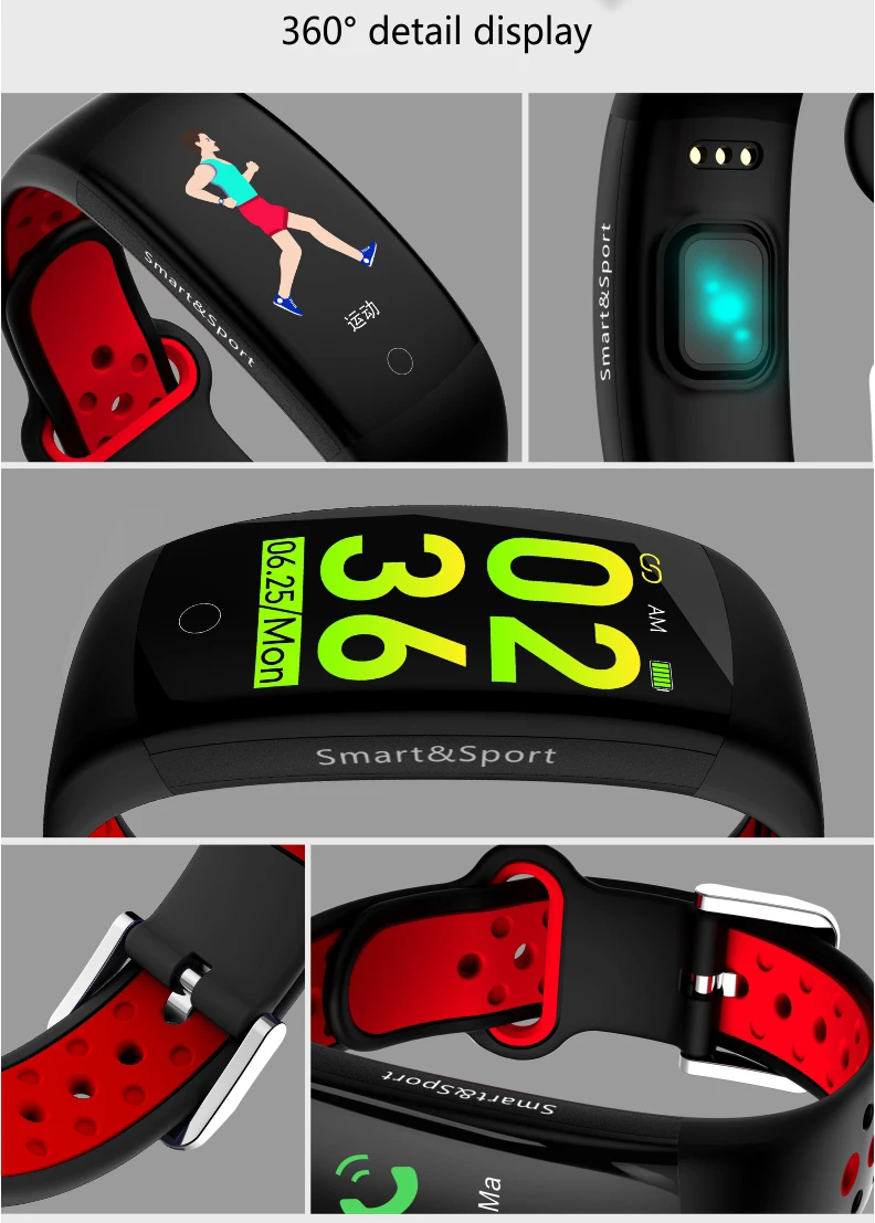 Jimate водонепроницаемый Smartband HR монитор Счетчик шагов Браслет фитнес трекер активности Смарт-часы для Android IOS Телефон