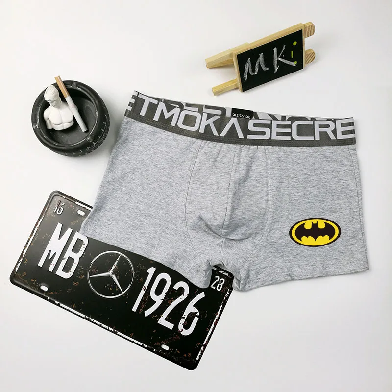 Мужское нижнее белье с Бэтменом однотонные боксеры из чесаного хлопка