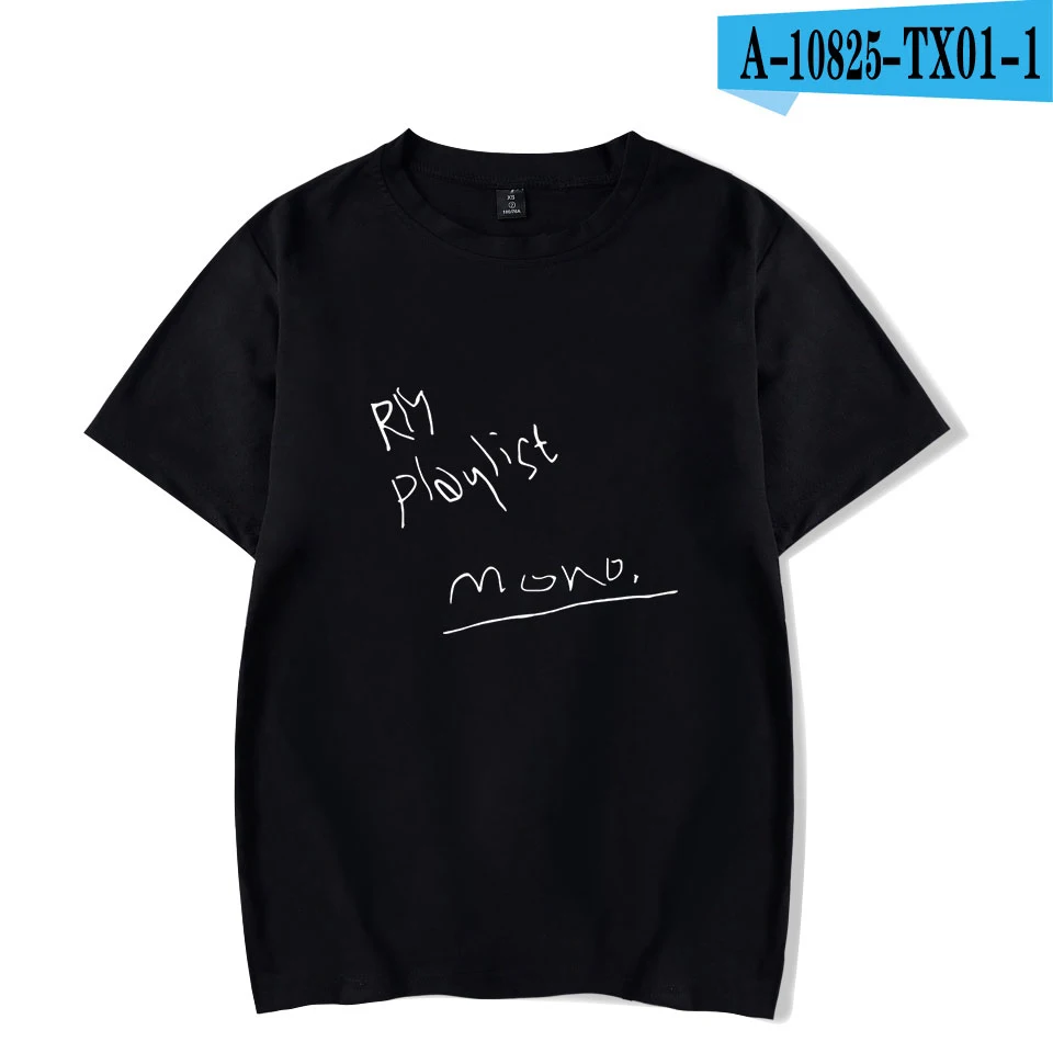 Black RM mono Kpop летняя футболка с принтом для женщин/мужчин, короткий рукав, модные повседневные футболки, горячая Распродажа, уличная футболка, рубашка на заказ - Цвет: Black