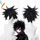 Парик для косплея моя геройская академия, термостойкий из синтетических черных волос, с шапочкой