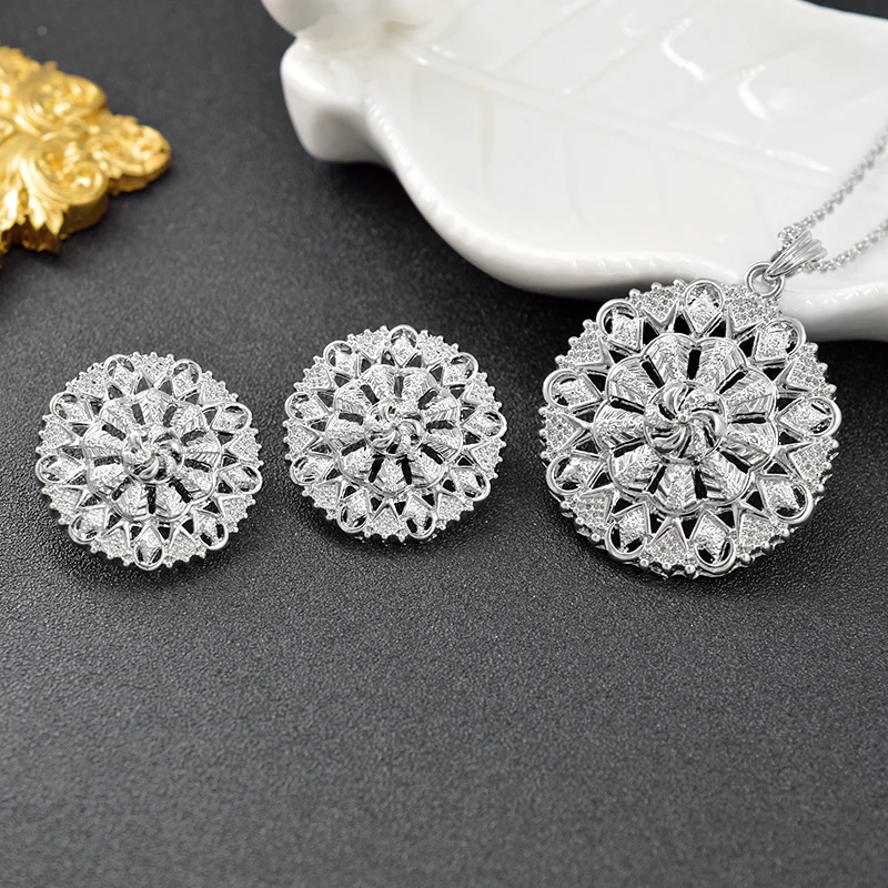 Sunny Jewelry классические круглые Ювелирные наборы для женщин колье серьги кулон