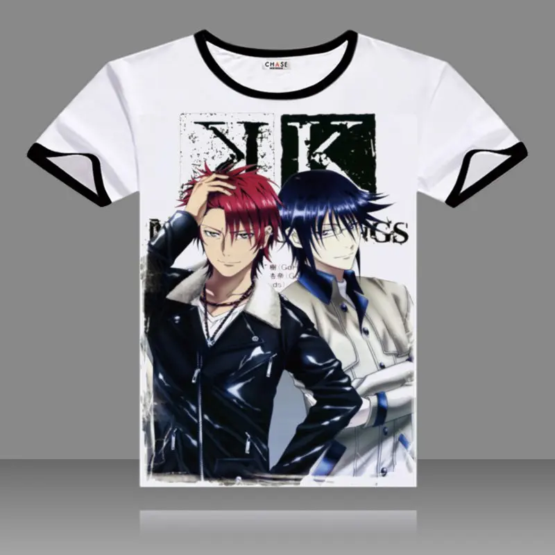 Футболки K RETURN OF KINGS черные топы с круглым вырезом и коротким рукавом Suoh Mikoto модные
