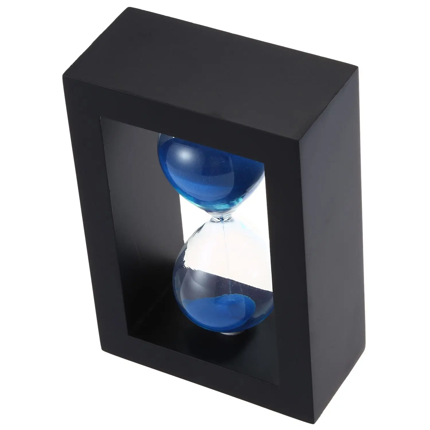 Hot Sale Wooden Frame Hourglass Sand Timer Black Frame Blue Sand.(Black Frame Blue