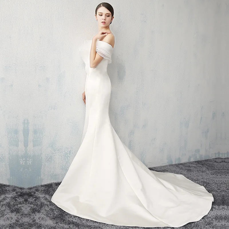 Простое свадебное платье-русалка красное платье в стиле бохо сексуальное с