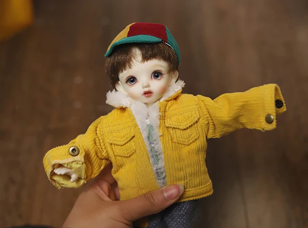 Кукольное пальто теплая пушистая хлопковая стеганая куртка для 1/6 1/4 BJD YOSD MSD кукла аксессуары для кукольной одежды розовое пальто желтый цвет - Цвет: Цвет: желтый