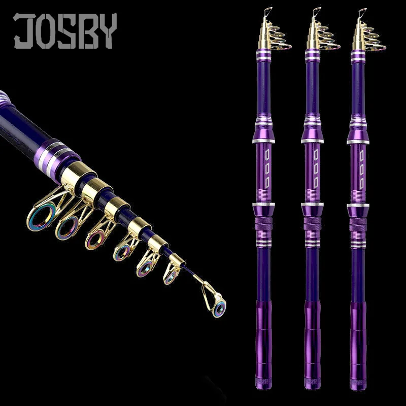 

JOSBY sea Fishing Distance Carbon Telescopic Rod Portable light super hard ultra short throwing Rod 1.8M 2.1M 2.4M 2.7M 3M
