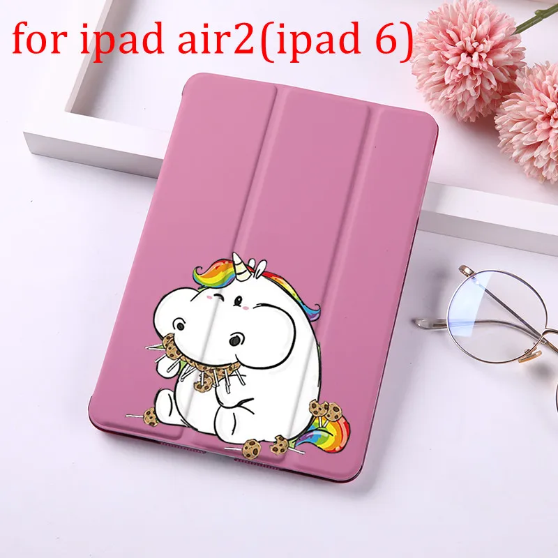 Чехол с единорогом для ipad 9,7 дюймов ipad 2 3 4 5 6 из искусственной кожи Стенд кожаный чехол матовый чехол-накладка чехол для ipad Air 1 2 - Цвет: for ipad6 ipad air2