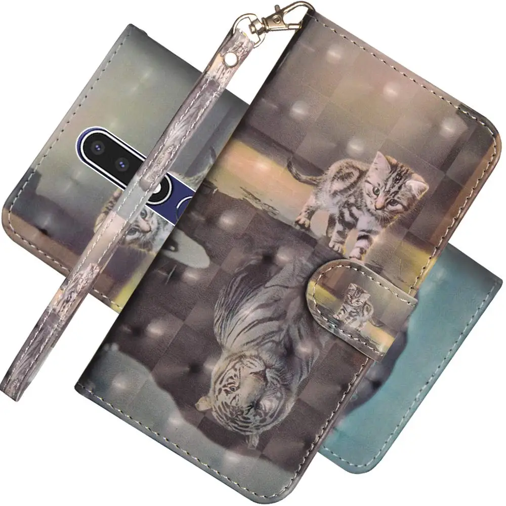 Tiger 3D мультяшный чехол для Nokia 8,1 7,1 6,1 5,1 3,1 2,1 7 Plus крышка из искусственной кожи чехол-портмоне с откидной крышкой чехол для Nokia 4,2 3,2 для детей возрастом 2, 3, 5, 6, 8, 9 - Цвет: Tiger