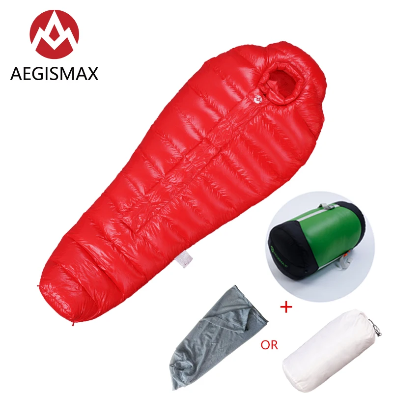 AEGISMAX AEGIS-A1500 серии открытый кемпинг супер гусиный пух утолщаются согреться зимнее полное окружение Мумия спальный мешок