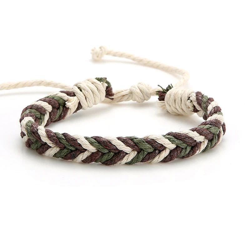 2019 Новая мода ручной работы из тканого хлопкового полотна Канатный браслет с