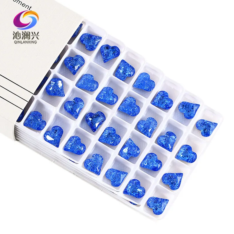 Супер красота Ледяной цветок цветной в форме сердца K9 высокое качество gass Кристалл 3D острые камни diy/дизайн