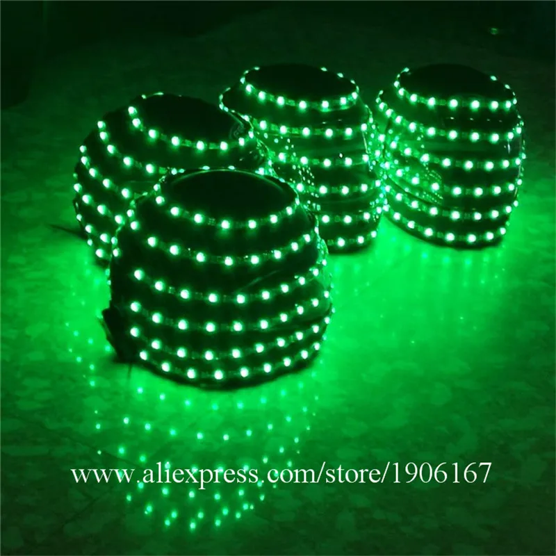 Полноцветный светодиодный светящийся робот шлем RGB LED растущий мигающий Хэллоуин