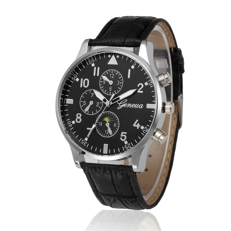 2017 роскошные модные мужские часы Ретро дизайн кожаный ремешок аналоговые