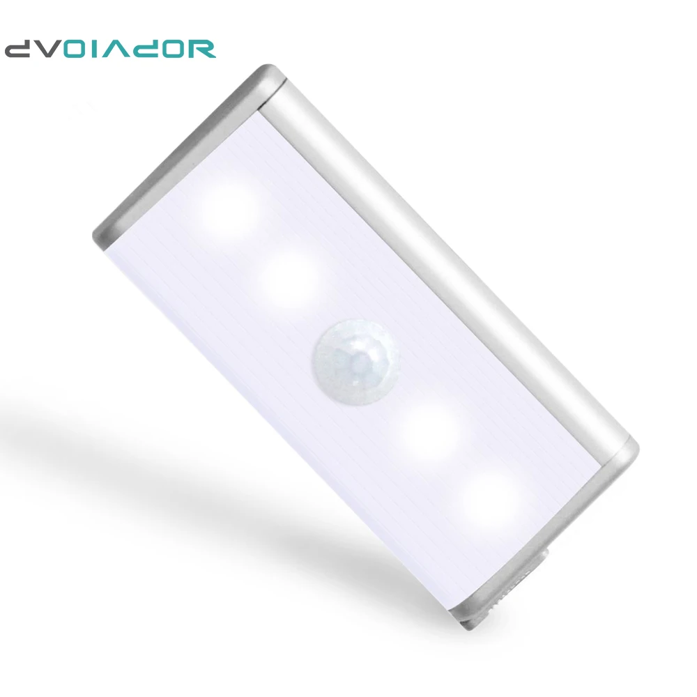 Ночник DVOLADOR с 4 светодиодами беспроводной светильник инфракрасным датчиком