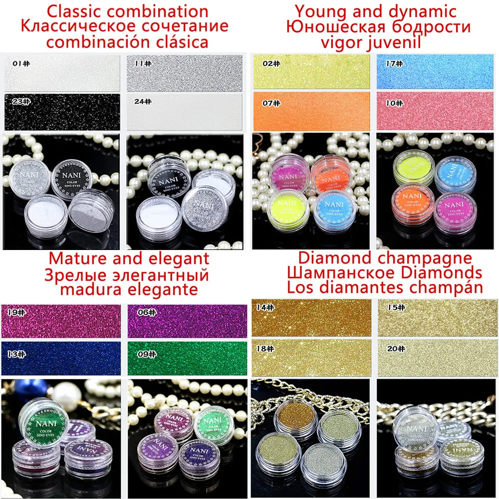 1 коробка свежий синий 23 Цвета Блеск тени для век порошок пигмент минеральный Spangle
