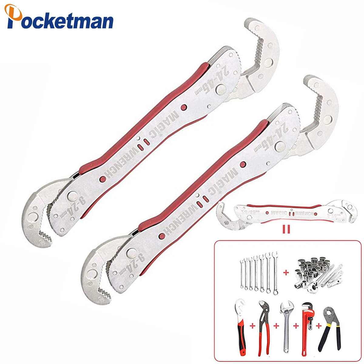 

Multi-function Wrench Tool 9-45mm Magic Spanner Tools Set Adjustable Handy Wrench Pipe Tool Easy Using z20