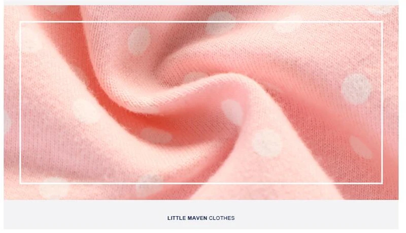 Little Maven/детская брендовая детская одежда для девочек Новинка осени для девочек длинные рукава Терри Трикотажные горошек лиса розовая футболка C0032