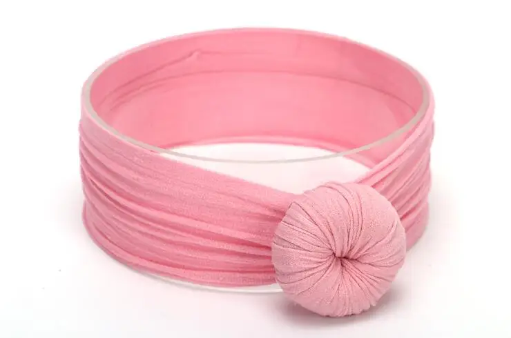 Dark Pink Новинка года; детская нейлоновая повязка на голову ярких цветов; мягкие эластичные резинки для волос для новорожденных девочек; банты для волос; аксессуары для волос в виде тюрбана - Цвет: Dark Pink