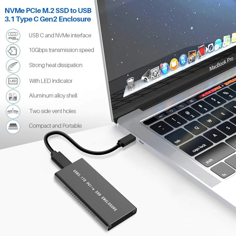 PCIE NVMe USB3.1 корпус для жесткого диска M.2 на USB 3 1 Тип C M ключ SSD чехол внешнего чехол/PCIE