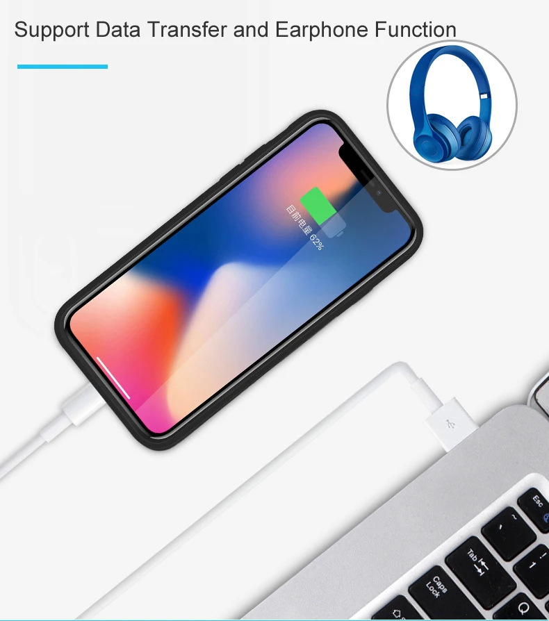 Чехол для аккумулятора EtopLink iphone XS зарядное устройство 5000 мА/ч внешнее резервное
