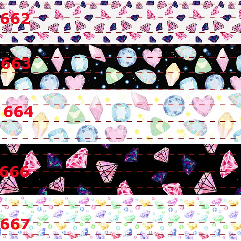 Новая распродажа 50 ярдов очень красивая лента с рисунком бриллиантов Мультяшные