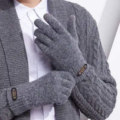 gray SUOGRY теплые зимние точечные перчатки для смартфона используют ветрозащитные перчатки на полный палец с наружным стилем варежки перчатки для мужчин и женщин - Цвет: gray