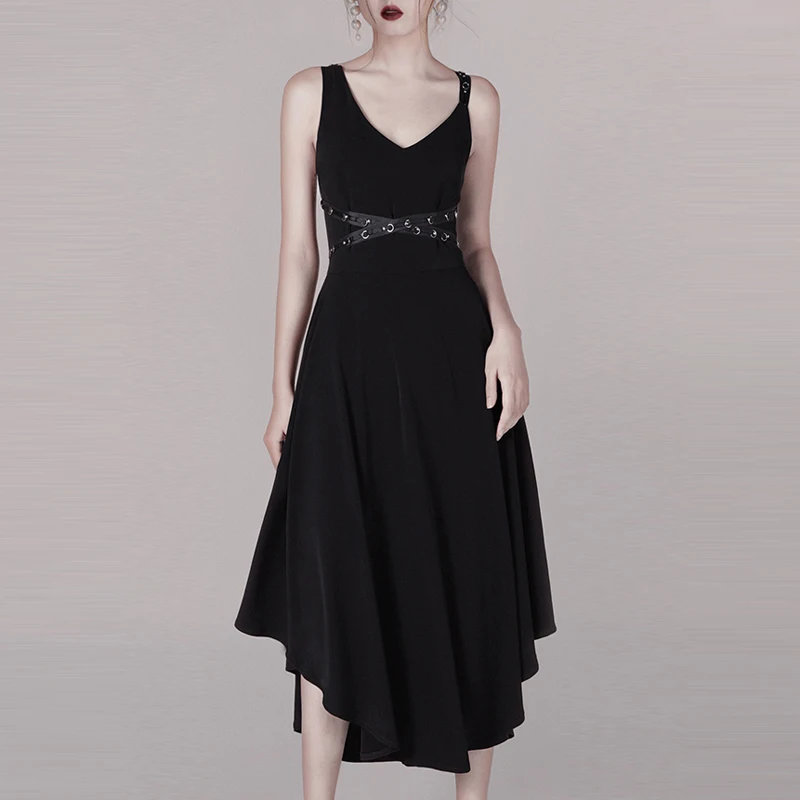 Женское платье без рукавов Max Spri черное Повседневное трапециевидной формы с