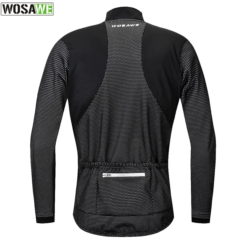 Велосипедная куртка WOSAWE для мужчин, тёплая и ветрозащитная, с полной молнией, ветровкой, одежда для катания на велосипеде MTB.